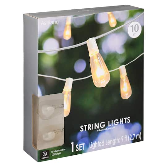 8 Pack: 10ct. Edison String Lights with White Cord by Ashland&#x2122;